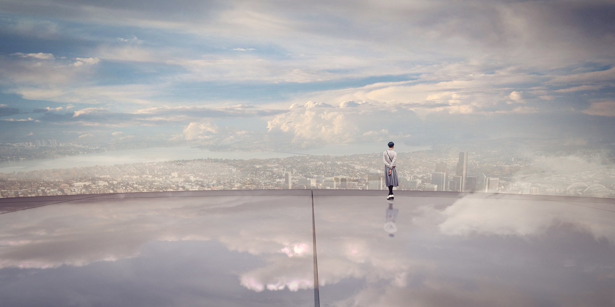 Uitzicht vanaf de kroon van het gebouw.