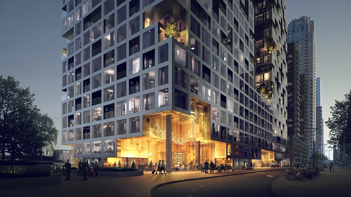 Visualisatie van de entree van The Sax.