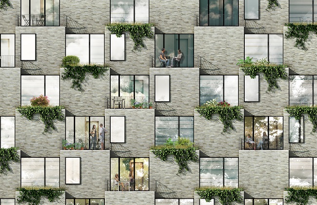 De gevel van The Hanging Gardens.