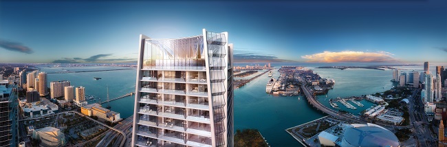 One Thousand Museum vanaf het balkon.